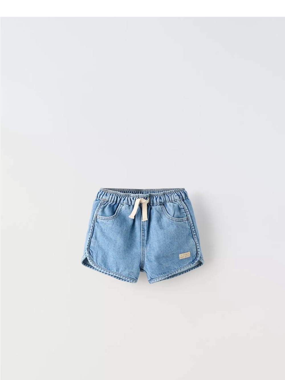 Zara Light Blue Denim Drawstring Kids Shorts